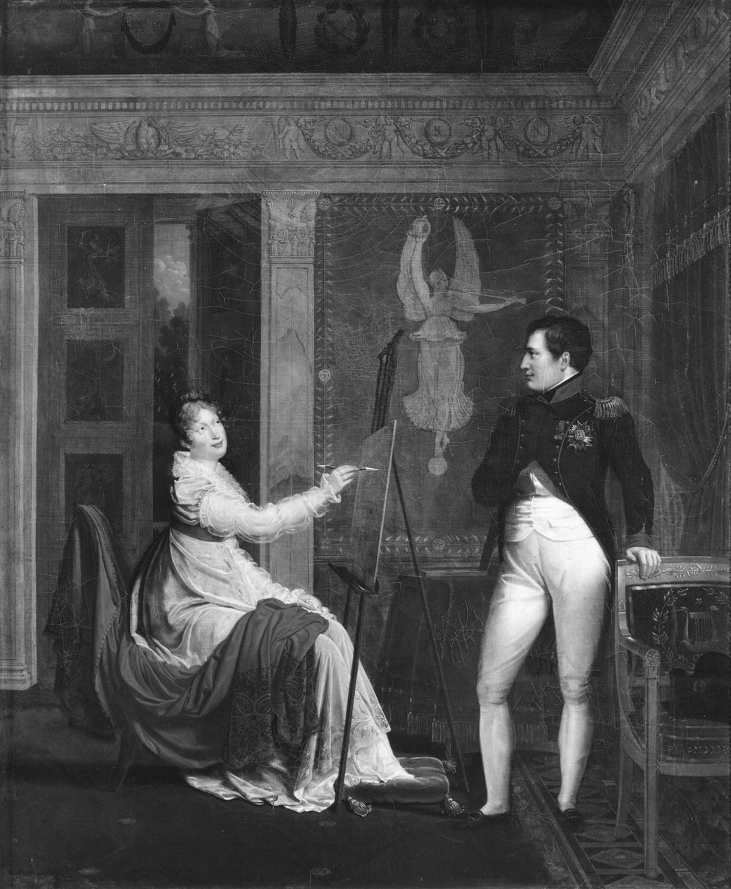 Marie Louise (1791-1847) fra Habsbourg Lorraine maler et portrett av Napoleon I (1769-1821) av Alexandre Menjaud