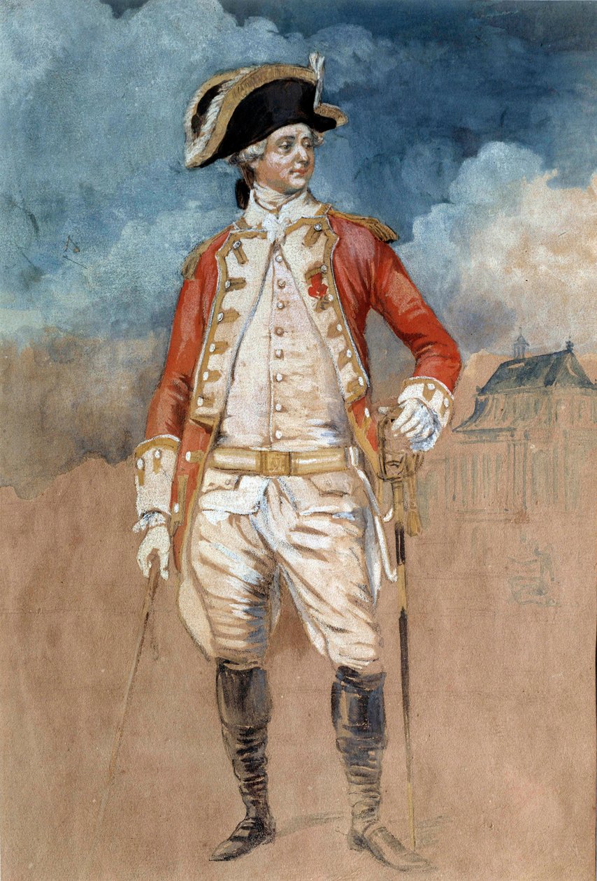 Portrett i full lengde av Louis Stanislas Xavier av Frankrike, greve av Provence (fremtidig kong Louis XVIII) (1755-1824) Akvarell av Alexandre Moitte (1750-1828) Amiens fra 1700-tallet, Musee de Picardie av Alexandre Moitte