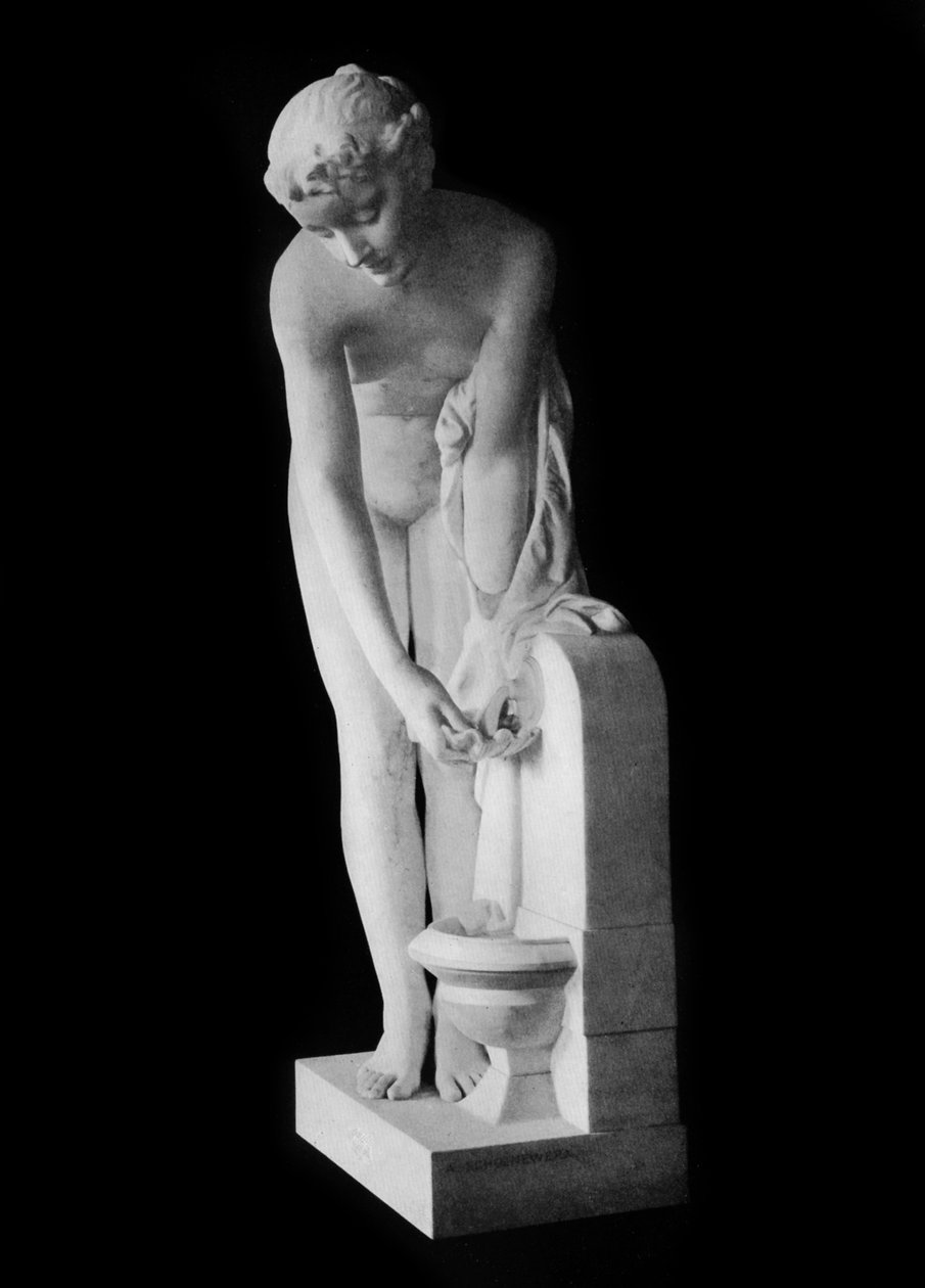 Jente ved fontenen, 1800-tallet, 1912. av Alexandre Schoenewerk