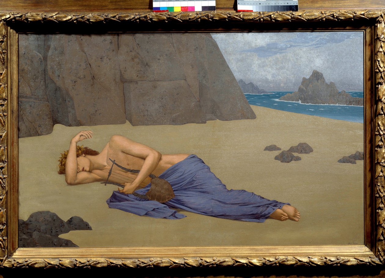 Lamentation of Orphee Painting av Alexandre Seon (1855-1917) 1896. Dim. 0,73 x 1,16 m. Musee d'Orsay, Paris av Alexandre Seon