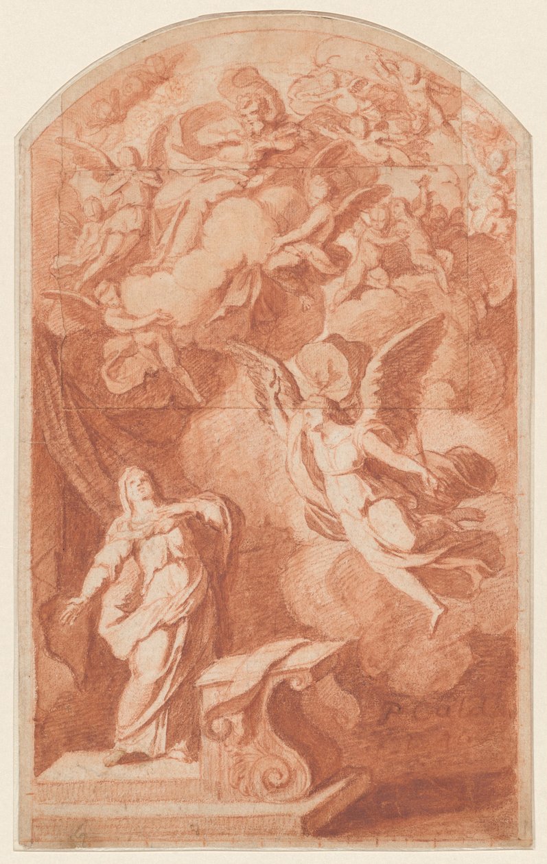 Bebudelsen, ca. 1690 (rød kritt) av Alexandre Ubeleski