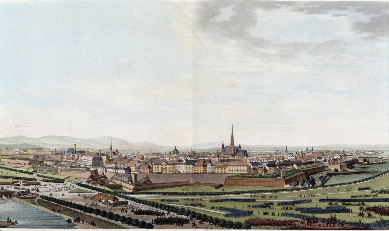 Generell utsikt over Wien tatt fra Saint Charles-kirken - i "Picturesque Voyage to Austria by Count Alexandre de Laborde", Paris, red. Didot den eldste av Alexandre de Laborde