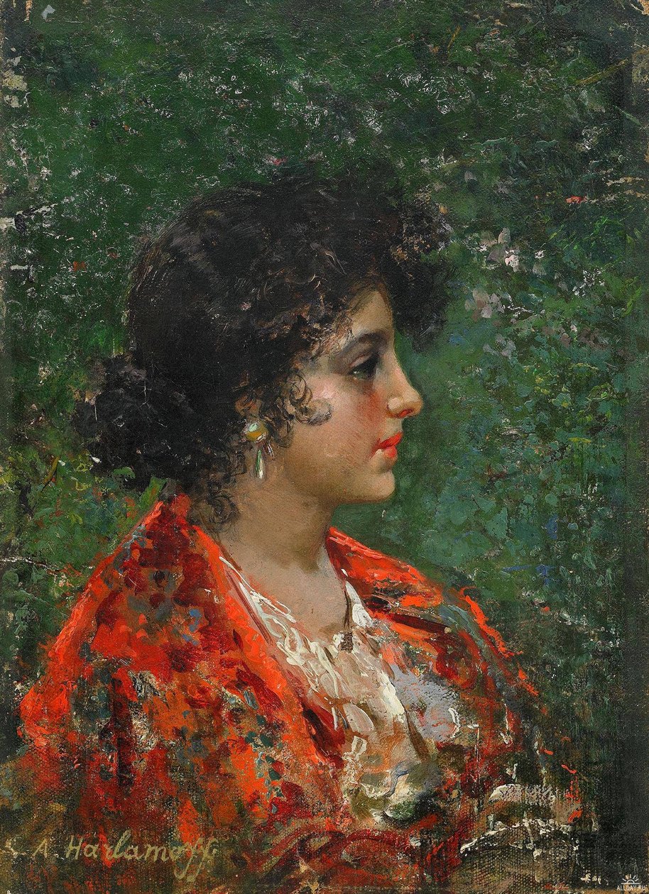 Portrett av en ung dame av Alexei Harlamov