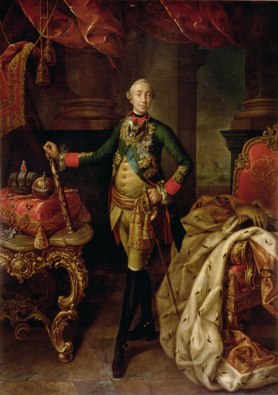 Portrett av tsar Peter III (1728-62) 1762 av Alexei Petrovich Antropov