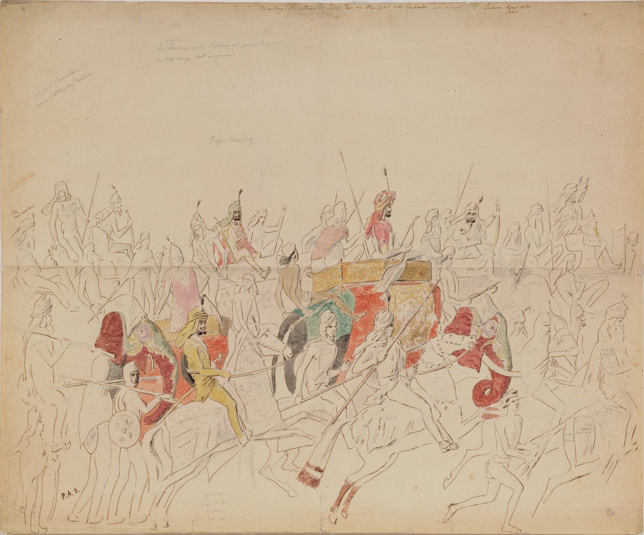 Maharaja Sher Singh fra Punjab og hans domstol, 1846 av Alexei Dmitriyevich Saltykov
