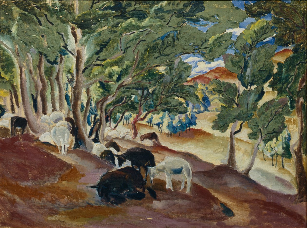 Korolkovskiye Dachas. Sauer i kanten av skogen, 1918 av Alexei Ilyich Kravchenko