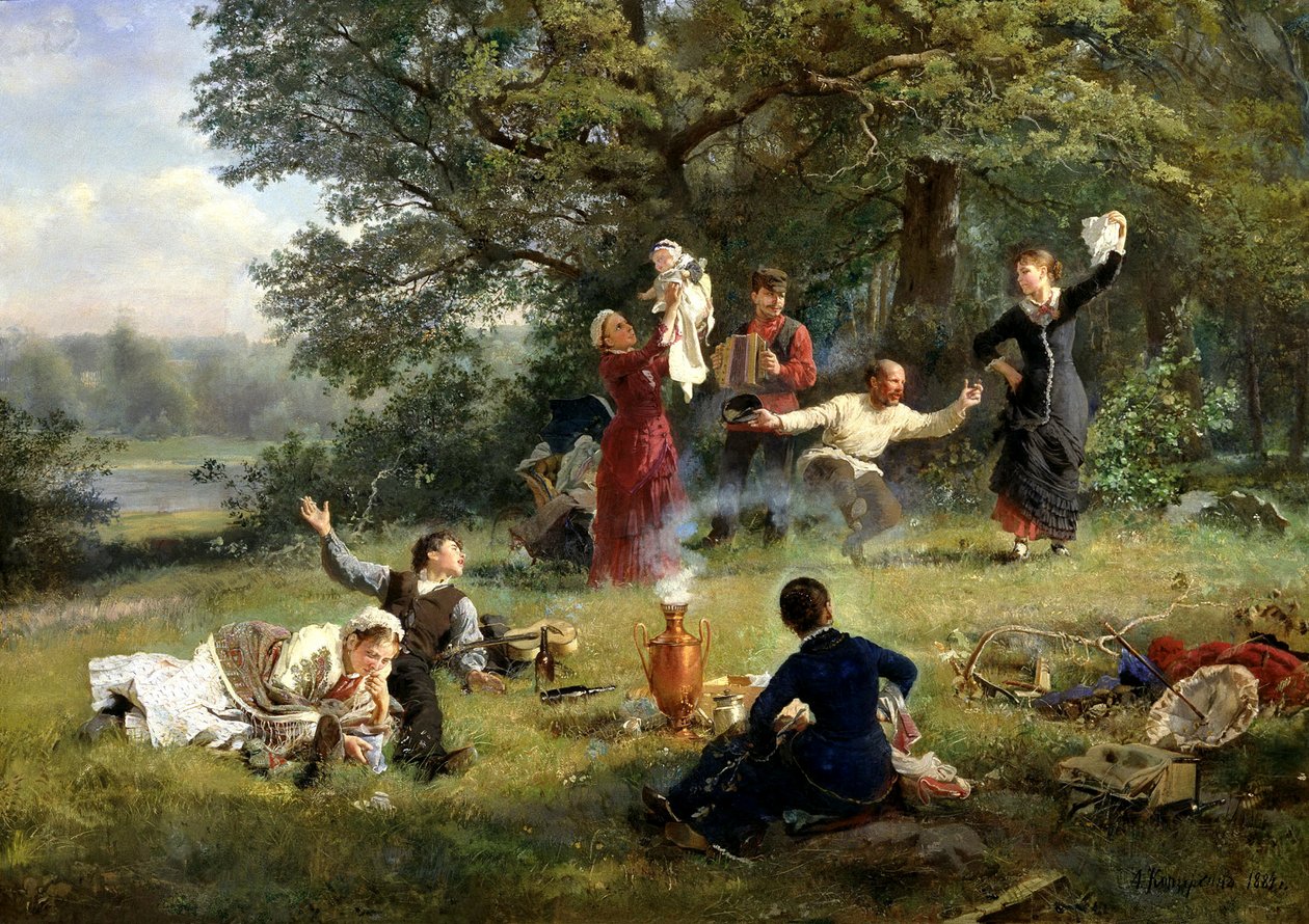 søndag, 1884. av Alexei Ivanovich Korzukhin