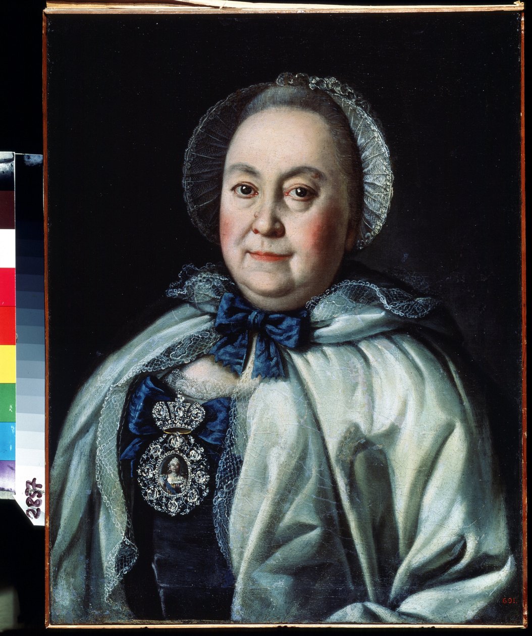 Portrett av damen i vente, grevinne Maria A. Rumyantseva (1698-1788) (Portrett av damen i ventende grevinne Maria A. Rumyantseva). Maleri av Alexei Petrovich Antropov (1698-1788). Olje på lerret 62,5 x 48 cm av Alexei Petrovich Antropov