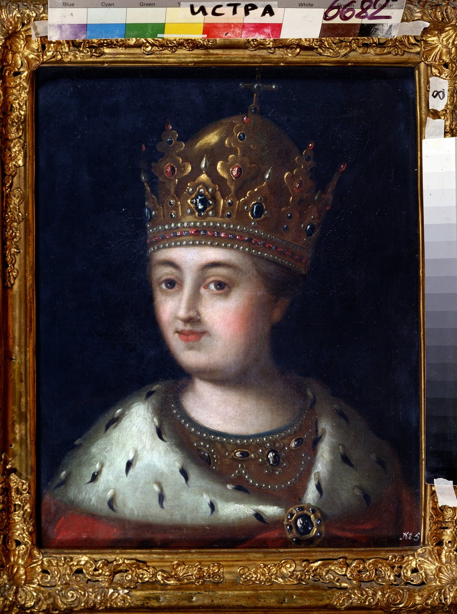 Portrett av regenten Sophia Alekseyevna (1657-1704) (portrett av regenten Sophia Alekseyevna). Maleri av Alexei Petrovich Antropov (1716-1795). Olje på lerret, 51,5 x 42,2 cm av Alexei Petrovich Antropov