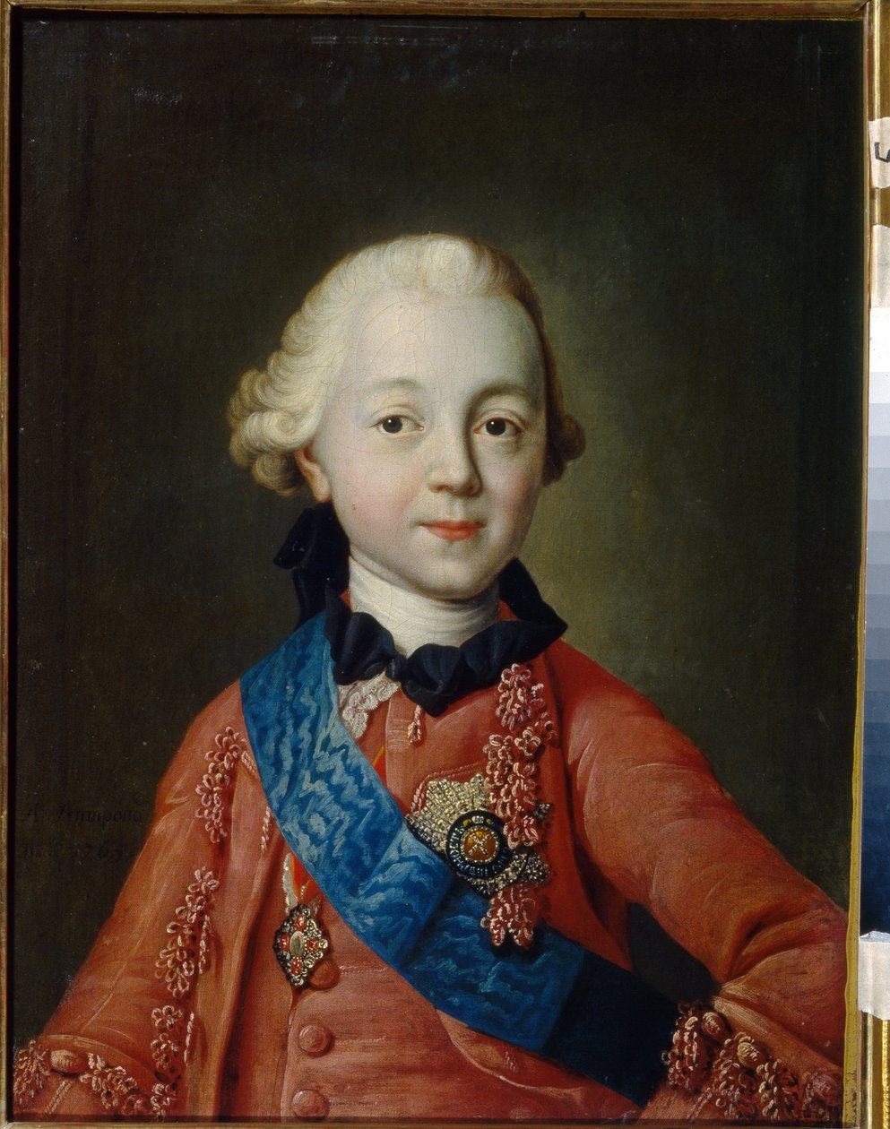 Portrett av storhertug Pavel Petrovich Romanov (1754-1801) som barn. Han vil bli tsar av Russland under navnet Paul I. (Portrett av storhertug Pavel Petrovich som barn). Maleri av Alexei Petrovich Antropov (1716-1795) av Alexei Petrovich Antropov