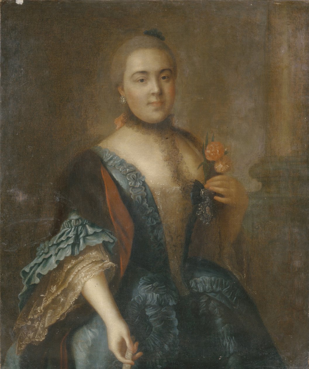 Portrett av grevinne Elizabeth Vorontsova 1739-1792, 1762 av Alexei Petrovich Antropov