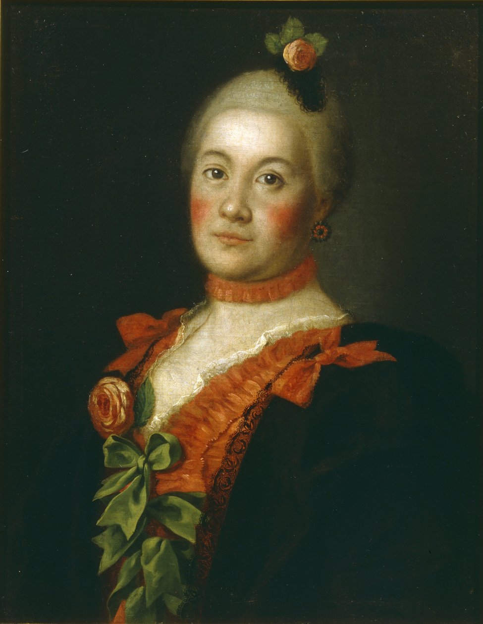 Portrett av grevinne Tatyana Alexeyevna Trubetskaya, 1761 av Alexei Petrovich Antropov