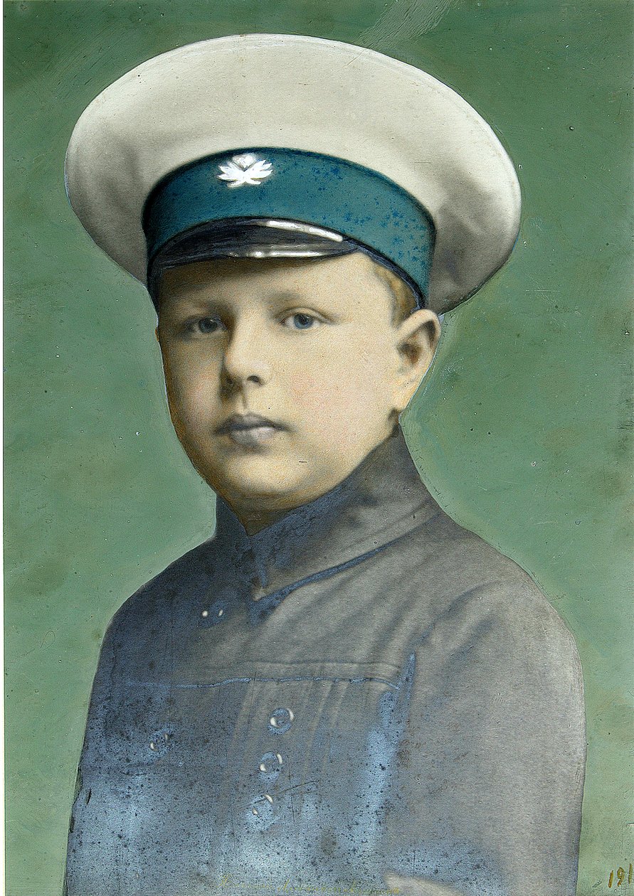 Portrett av Sønnen. Fotografi, Gouache av Alexei Sergeevich Mazurin (1846-etter 1914) av Alexei Sergeevich Mazurin