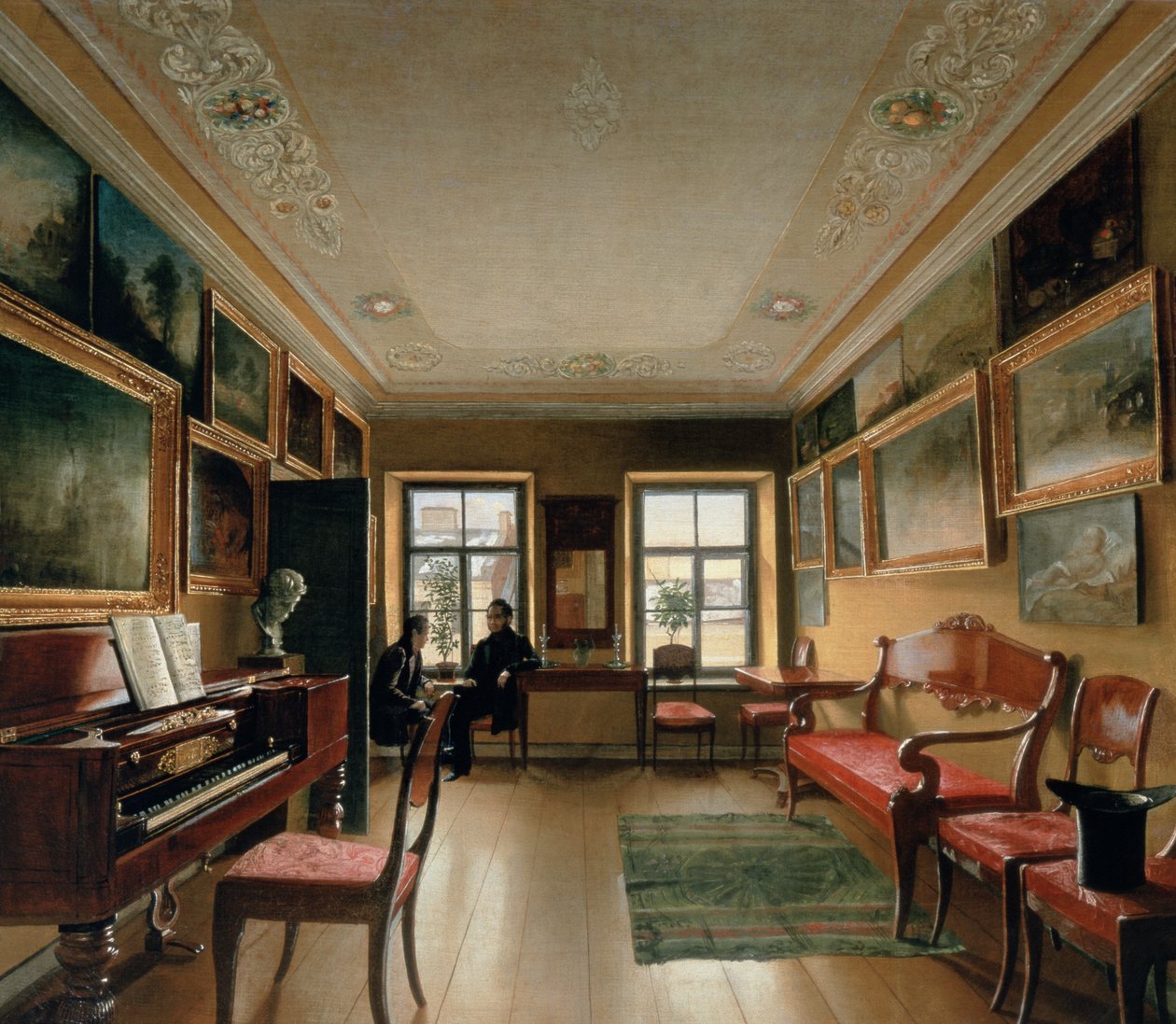 Interiør av en herregård, 1830-tallet av Alexei Vasilievich Tyranov