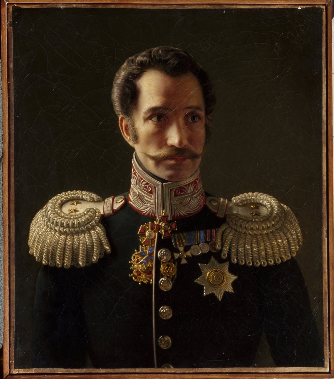 Portrett av Leonty Vasilievich Dubelt (1792-1862), stabssjef for gendarmerikorpset. (Portrett av L.V. Dubelt, stabssjef for Gendarmeskorpset). Maleri av Alexei Vasilyevich Tyranov (1808-1859), olje på lerret av Alexei Vasilievich Tyranov