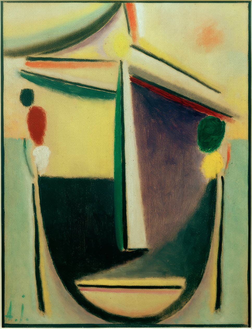 Abstrakt hode: svart-gul-lilla av Alexej von Jawlensky