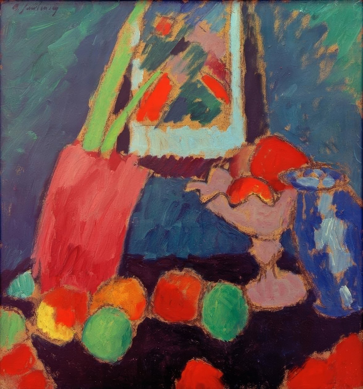 Stilleben med en lilla bolle av Alexej von Jawlensky