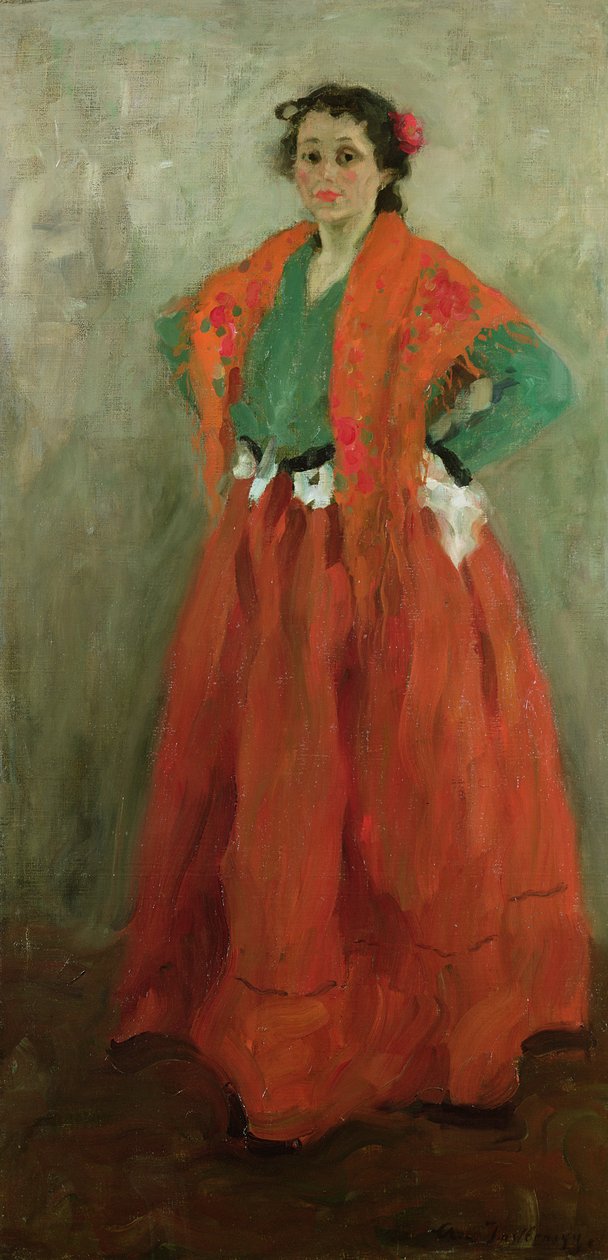 Kunstnerens kone kledd som en spansk kvinne, ca. 1901 av Alexej von Jawlensky
