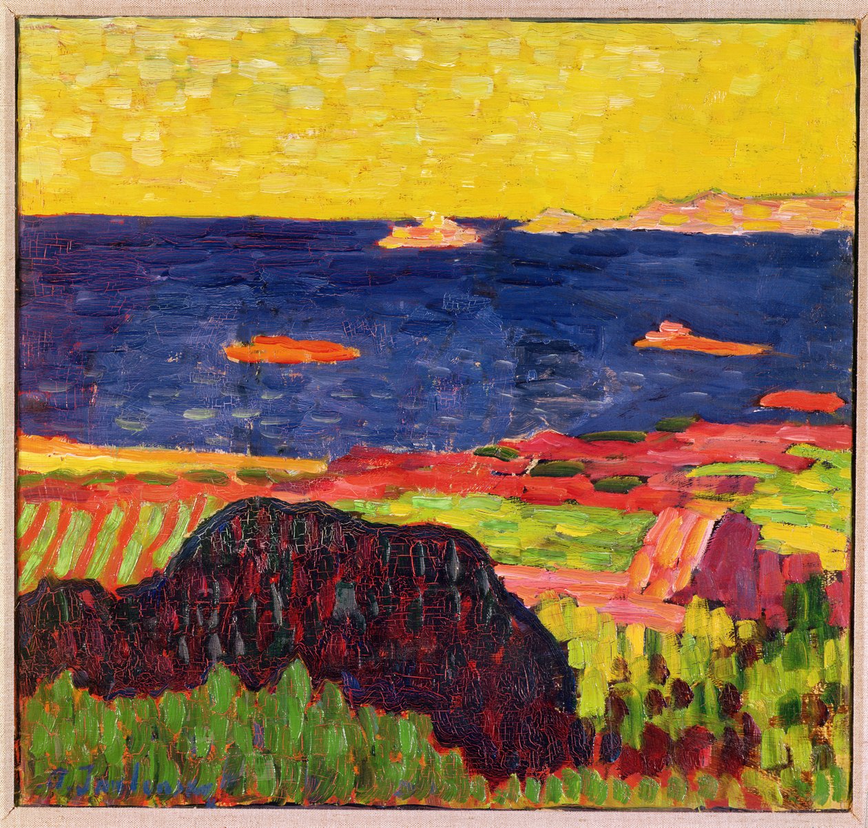 Kysten nær Carantec. 1905-06 (olje på kort) av Alexej von Jawlensky