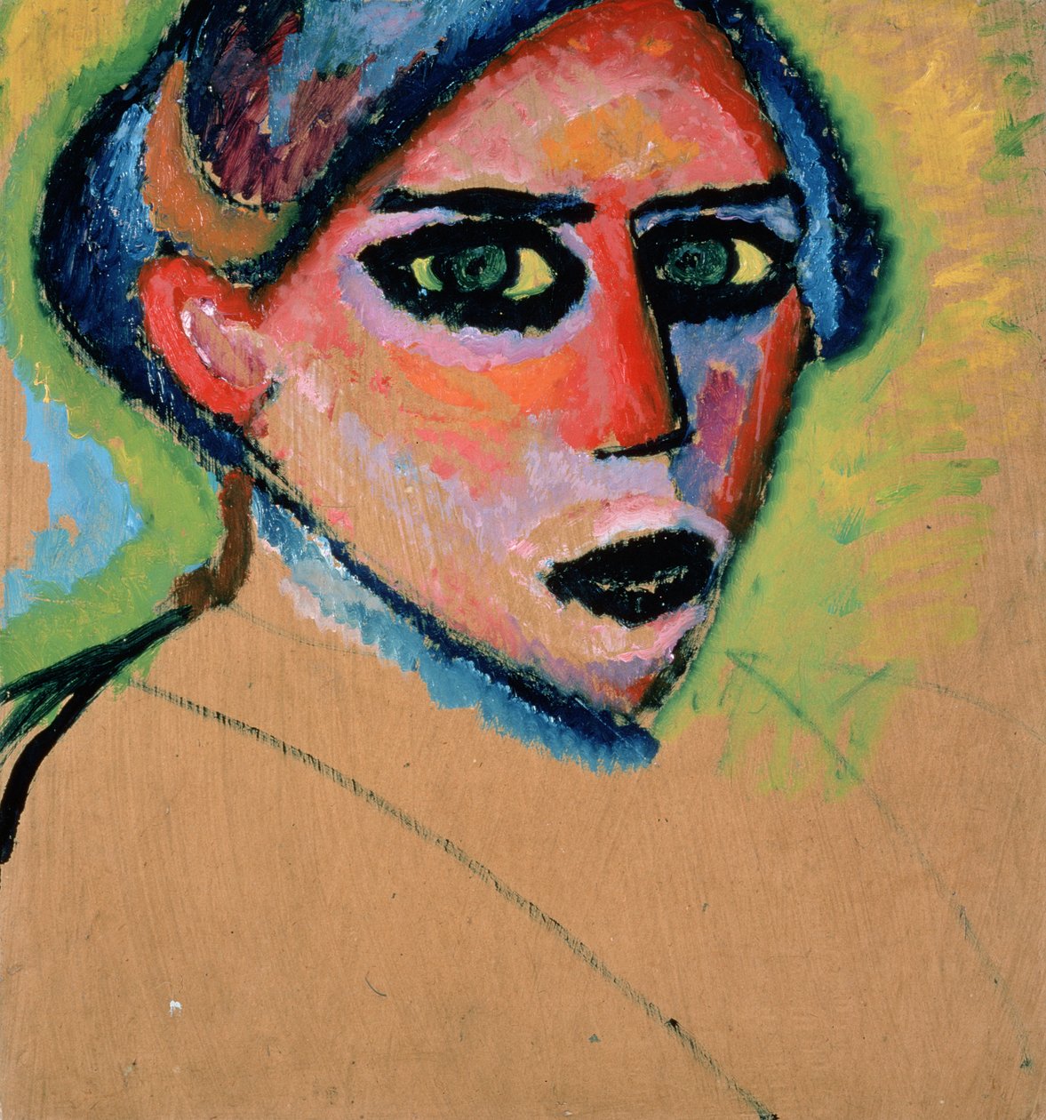 Kvinnehode, 1911 (olje på papp) av Alexej von Jawlensky