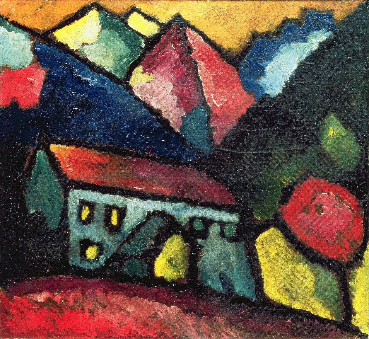 Et hus i fjellene, ca. 1912 av Alexej von Jawlensky
