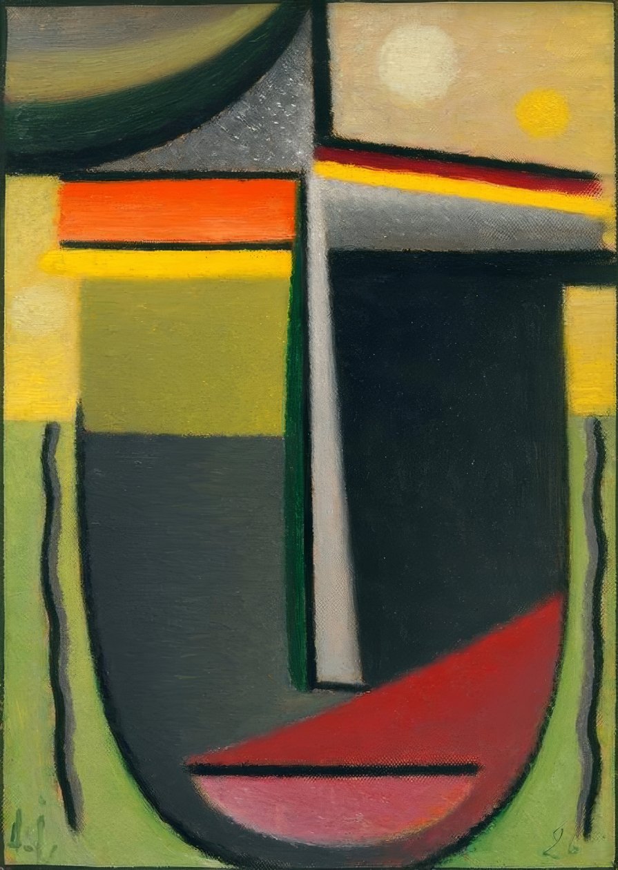Abstrakt hode: Innvendig ser grønn - gull ut av Alexej von Jawlensky