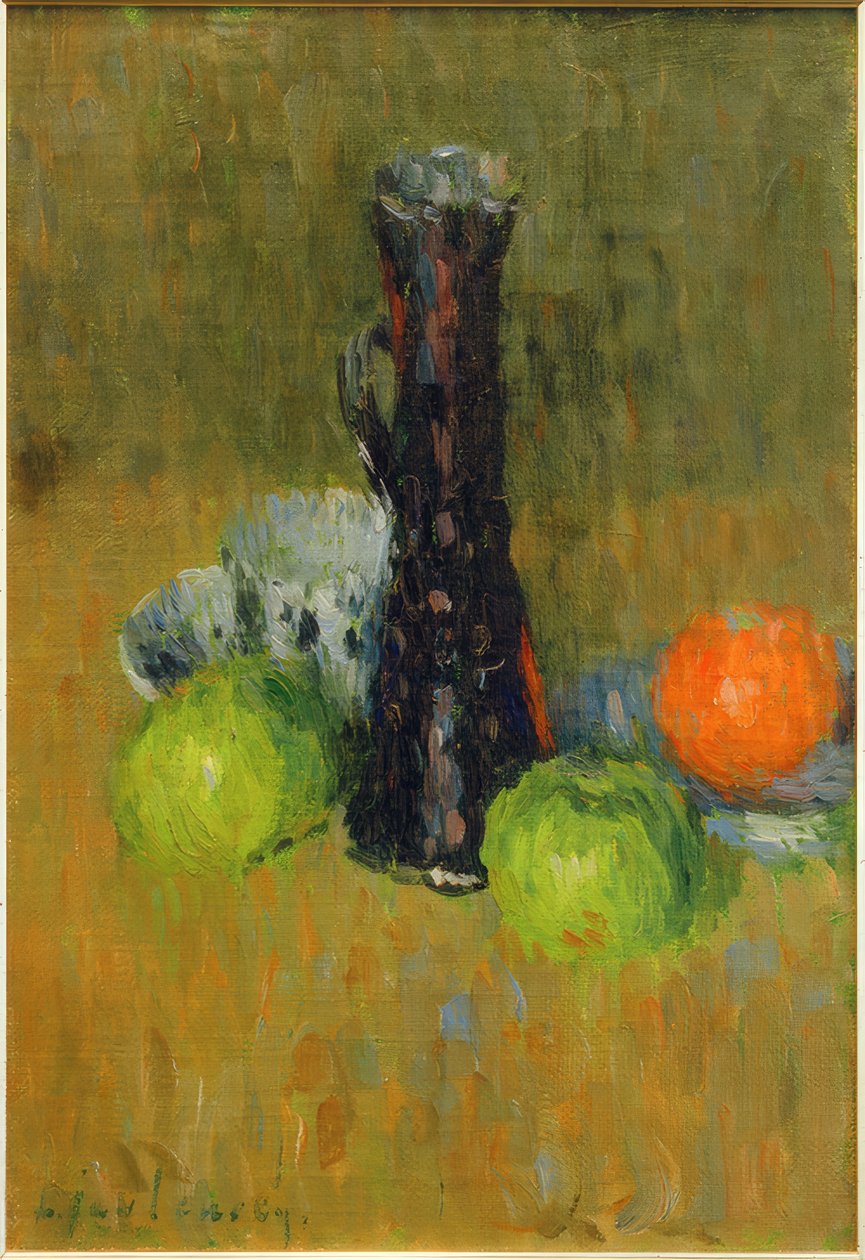 Blå mugge med grønne epler av Alexej von Jawlensky