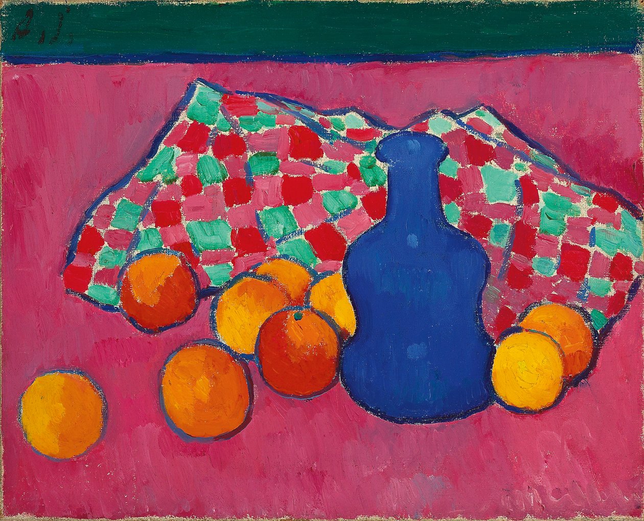 Blå vase med appelsiner, 1907 av Alexej von Jawlensky