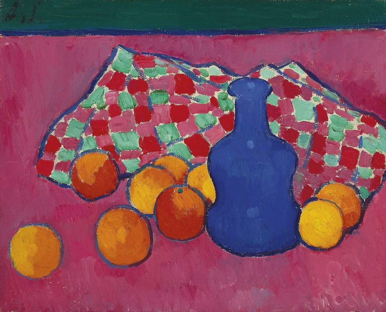 Blå vase med appelsiner, 1908 av Alexej von Jawlensky
