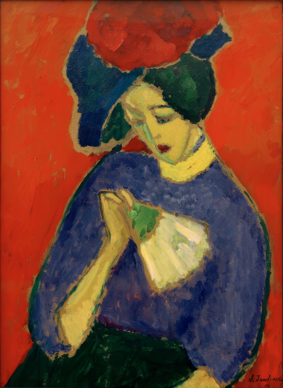 Dame med vifte av Alexej von Jawlensky