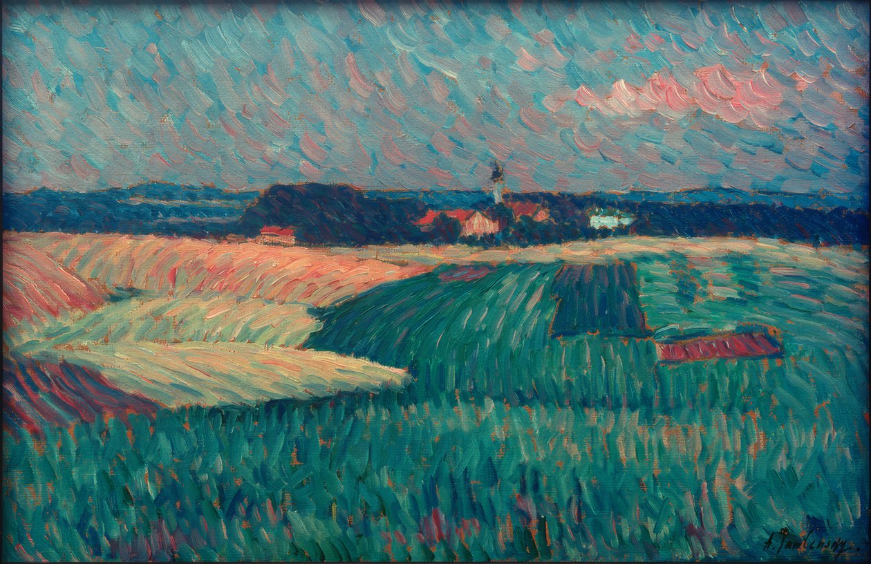 Landsby i Bayern (Wasserburg / Kirch – Eisselfing) av Alexej von Jawlensky