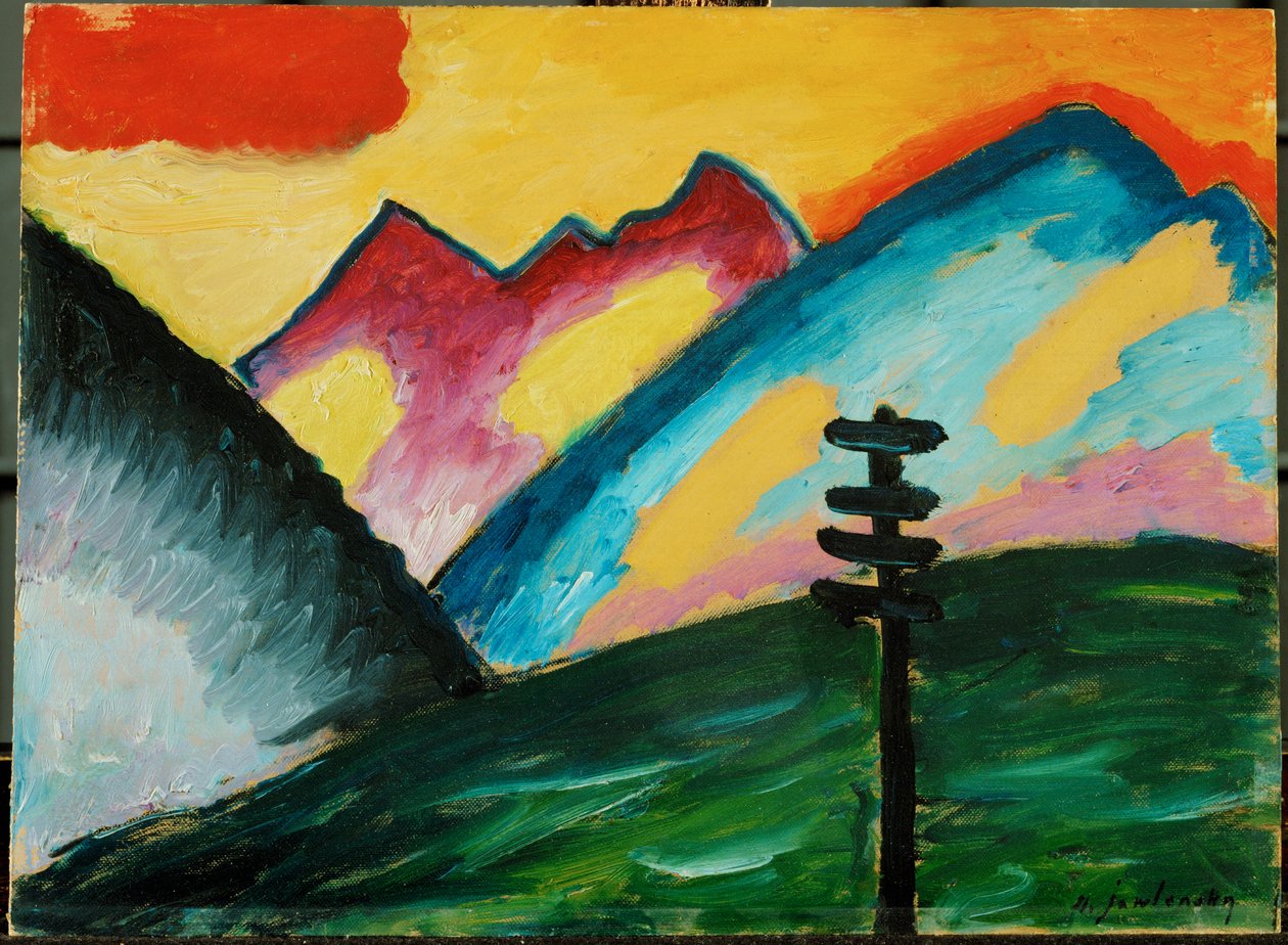 Ensomhet - ensomhet (olje på papp) av Alexej von Jawlensky