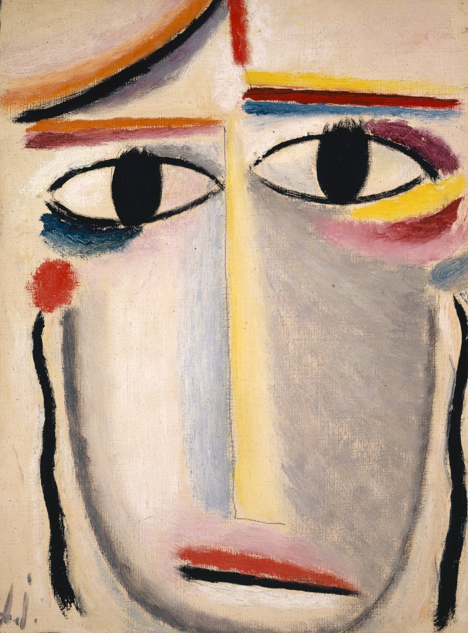 Kvinnelig hode, 1919-20 (olje på papp) av Alexej von Jawlensky
