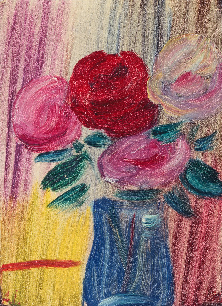 Blomster i blå vase; Blumen i Blauer Vase, 1936 av Alexej von Jawlensky