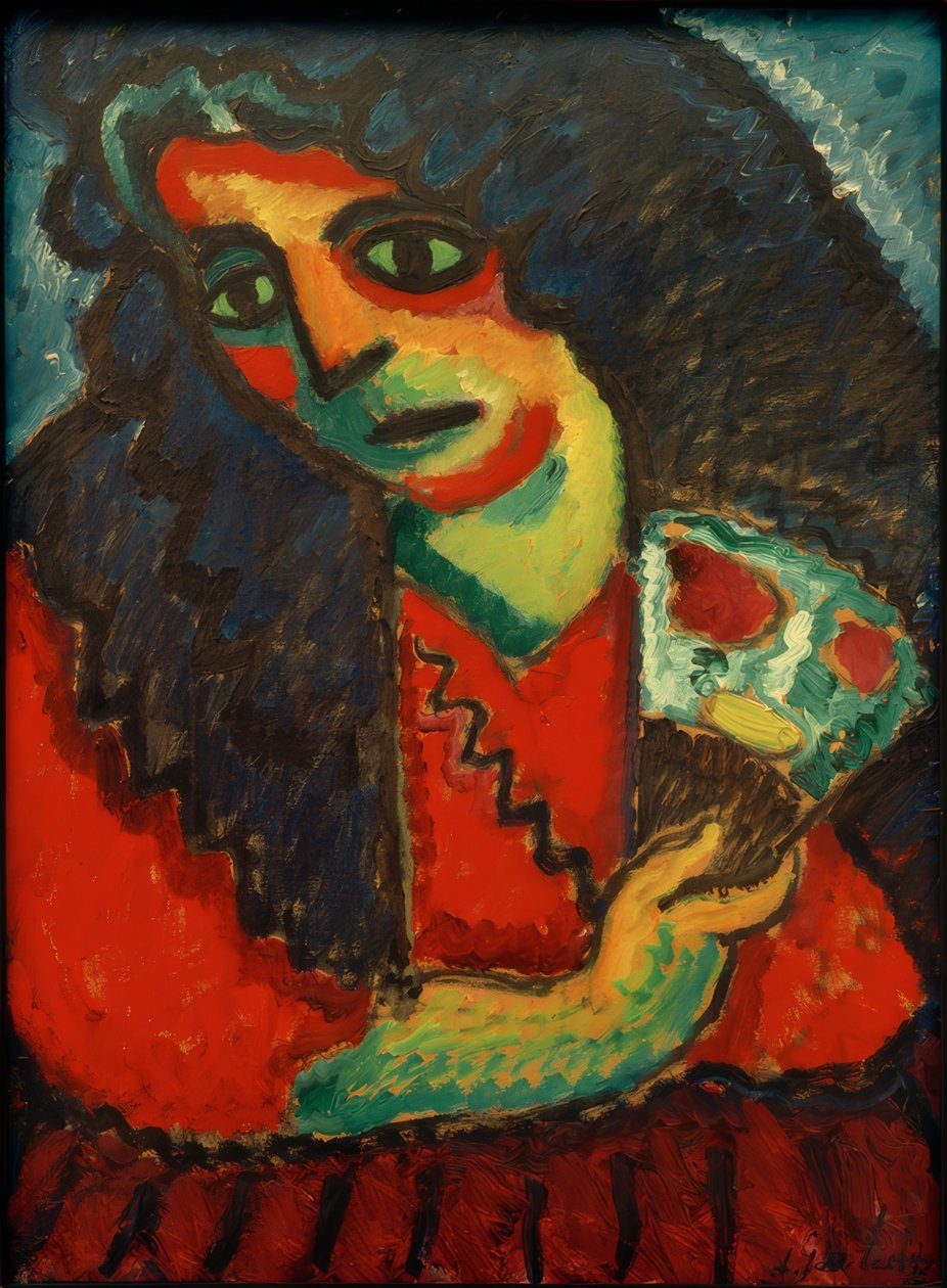 Kvinne med vifte av Alexej von Jawlensky