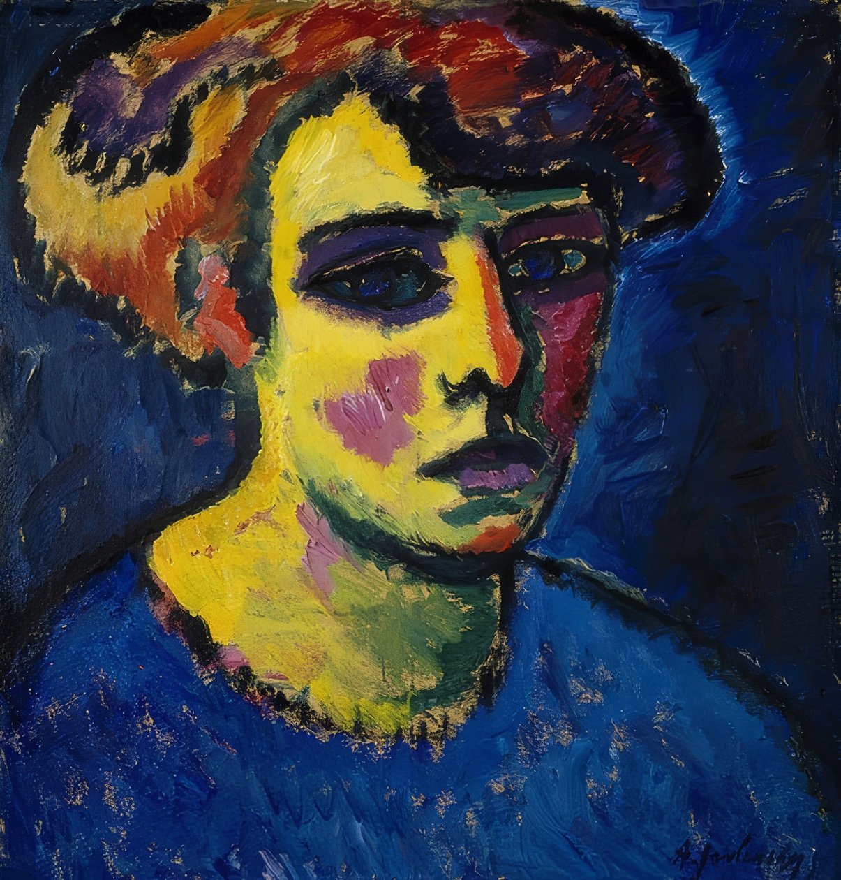 Kvinnes hode. Rundt 1911 av Alexej von Jawlensky