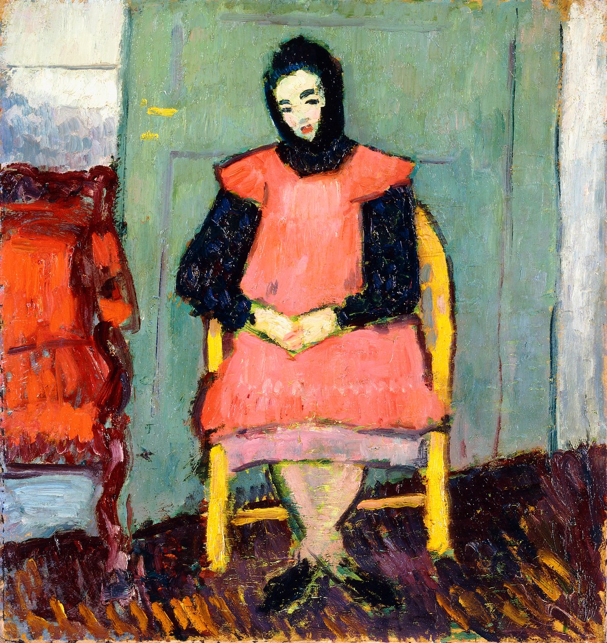 Pike i gul stol, 1906-07 av Alexej von Jawlensky