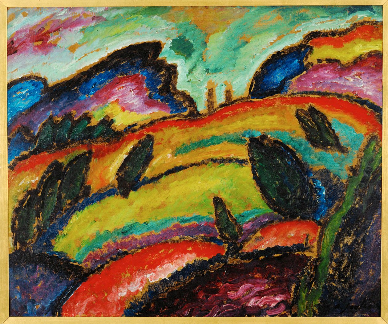 Huegel - Ås (olje på papp) av Alexej von Jawlensky
