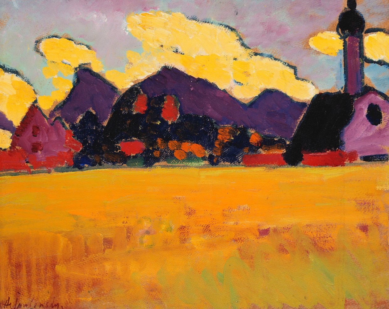 Landskap nær Murnau; Landskap nær Murnau, ca. 1910 av Alexej von Jawlensky