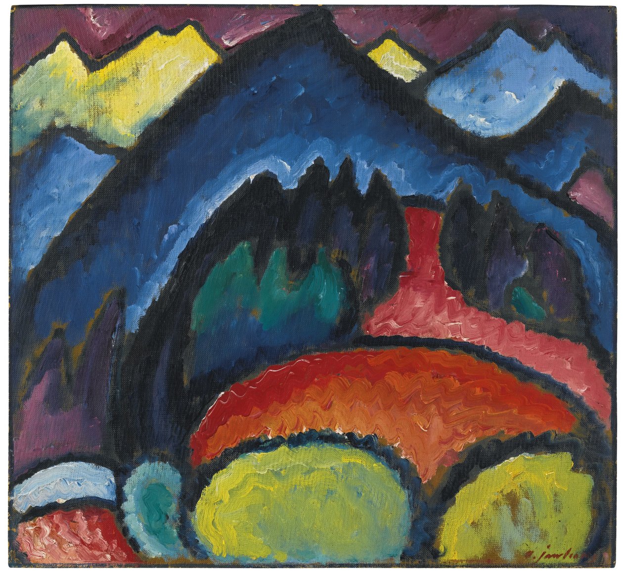 Oberstdorf-fjellene, 1912 av Alexej von Jawlensky