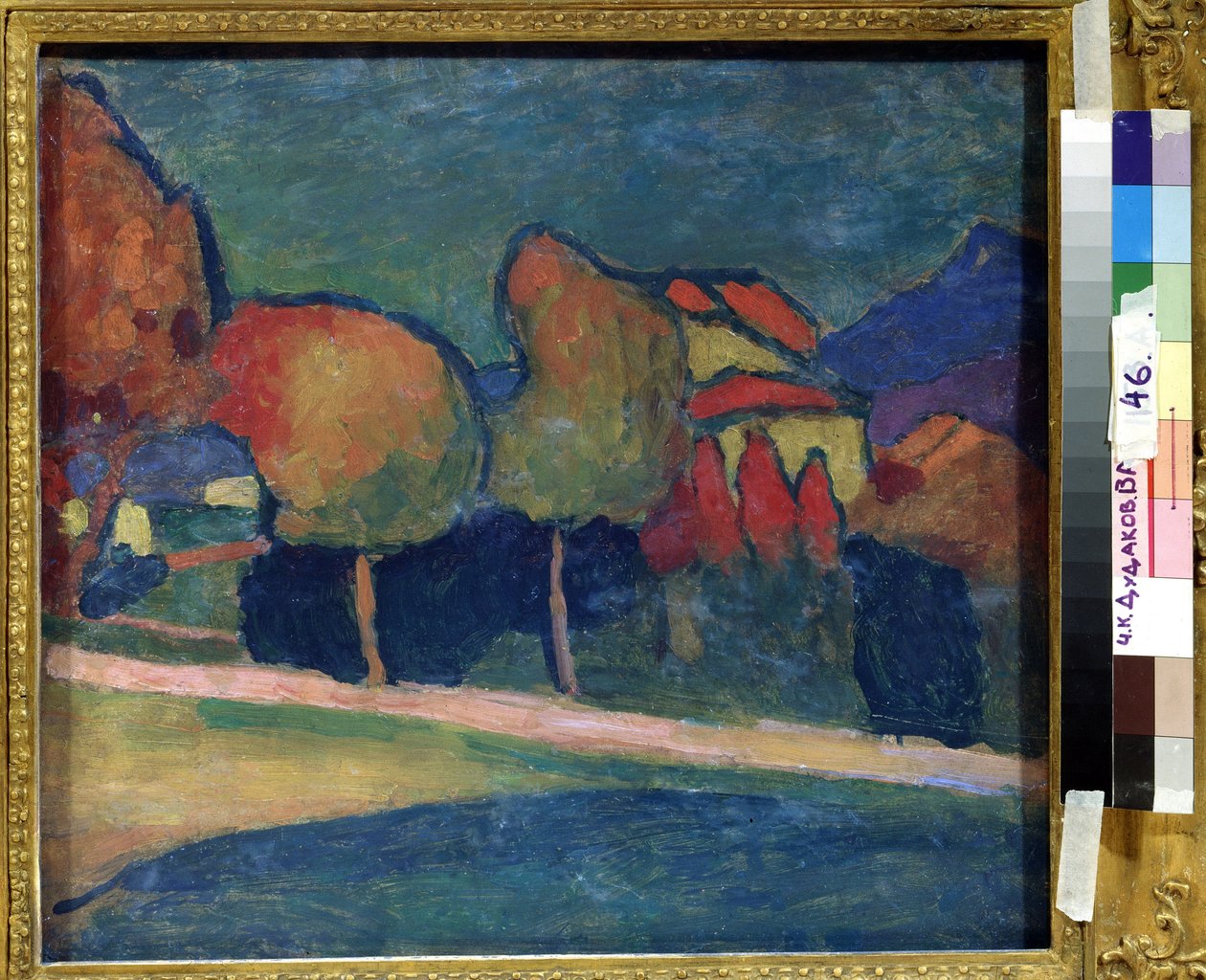 ""Landskap, Murnau (Tyskland)"" Maleri av Alexei von Javlensky (Alexi von Jawlensky, Alexej von Javlenski) (1864-1941) 1909 Privat samling av Alexej von Jawlensky