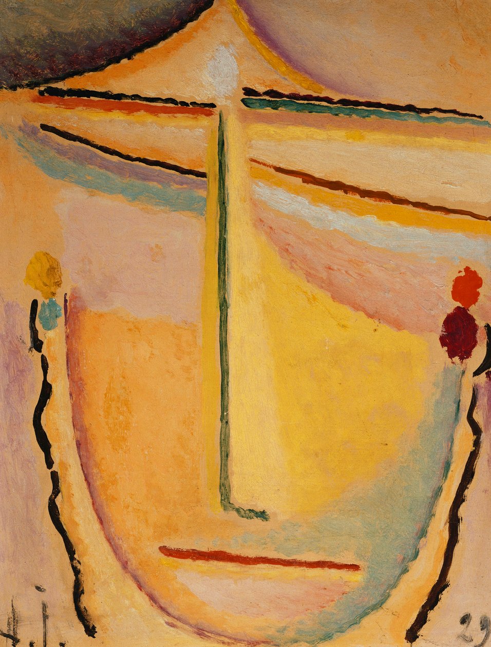 rosa-oransje; Rosa-oransje, 1929 av Alexej von Jawlensky