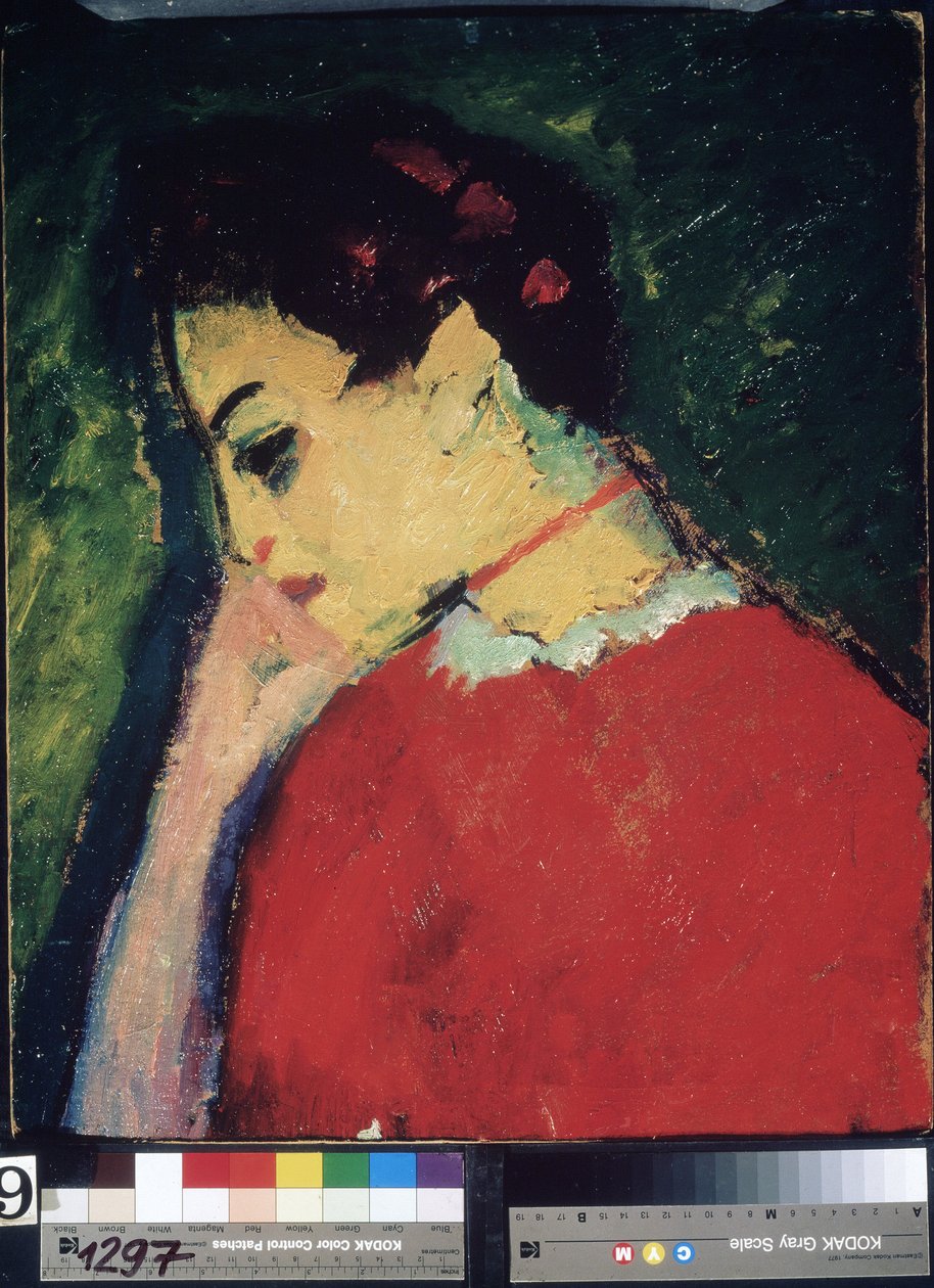 "Portrett av en kvinne" -maleri av Alexei von Javlensky (Alexi von Jawlensky, Alexej von Javlenski) (1864-1941) 1909 State Usbekistan Art Museum, Tasjkent av Alexej von Jawlensky
