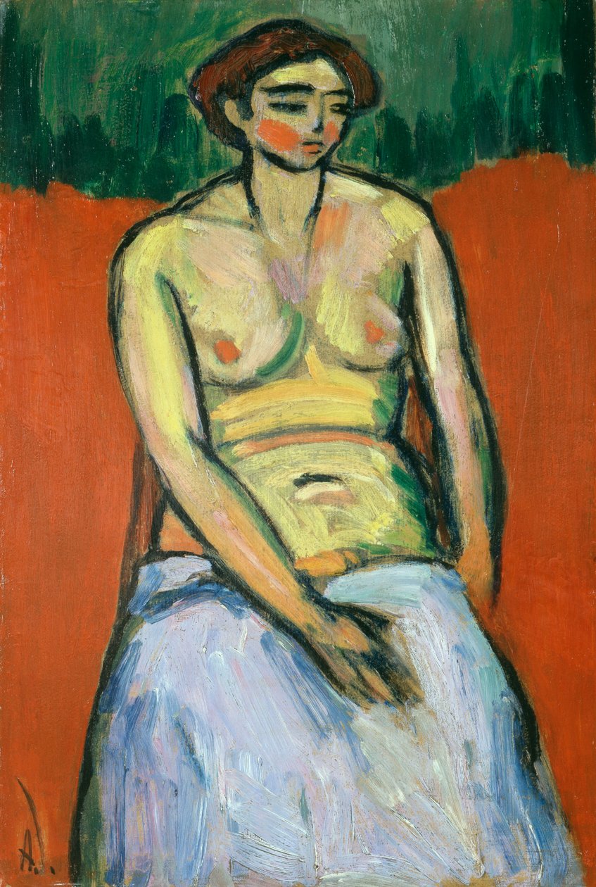 Sittende kvinne naken, ca. 1910 av Alexej von Jawlensky