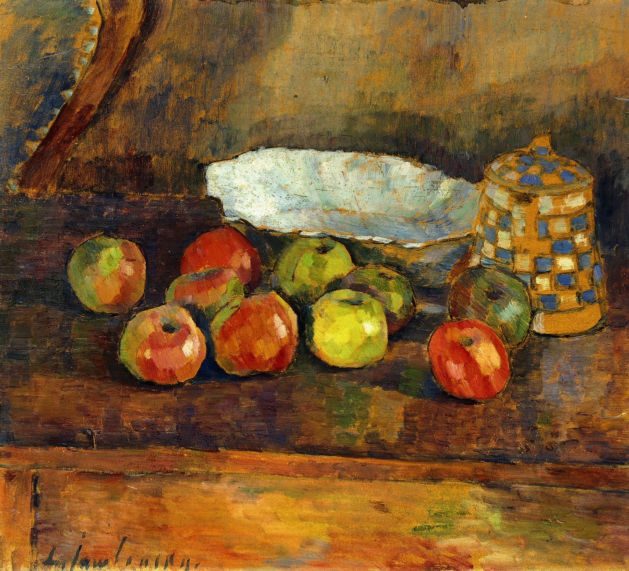 stilleben med epler; Stilleben med epler, ca. 1907 av Alexej von Jawlensky