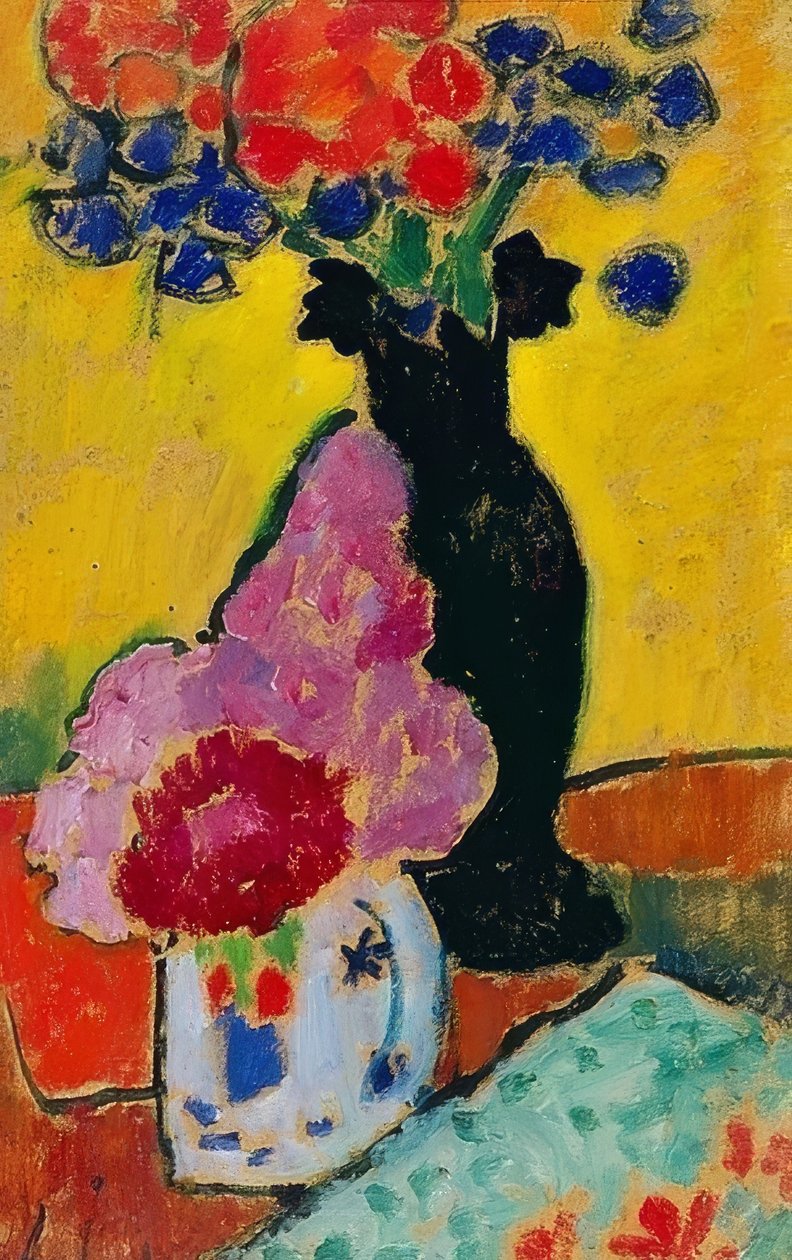Stilleben med svart vase. 1910 av Alexej von Jawlensky