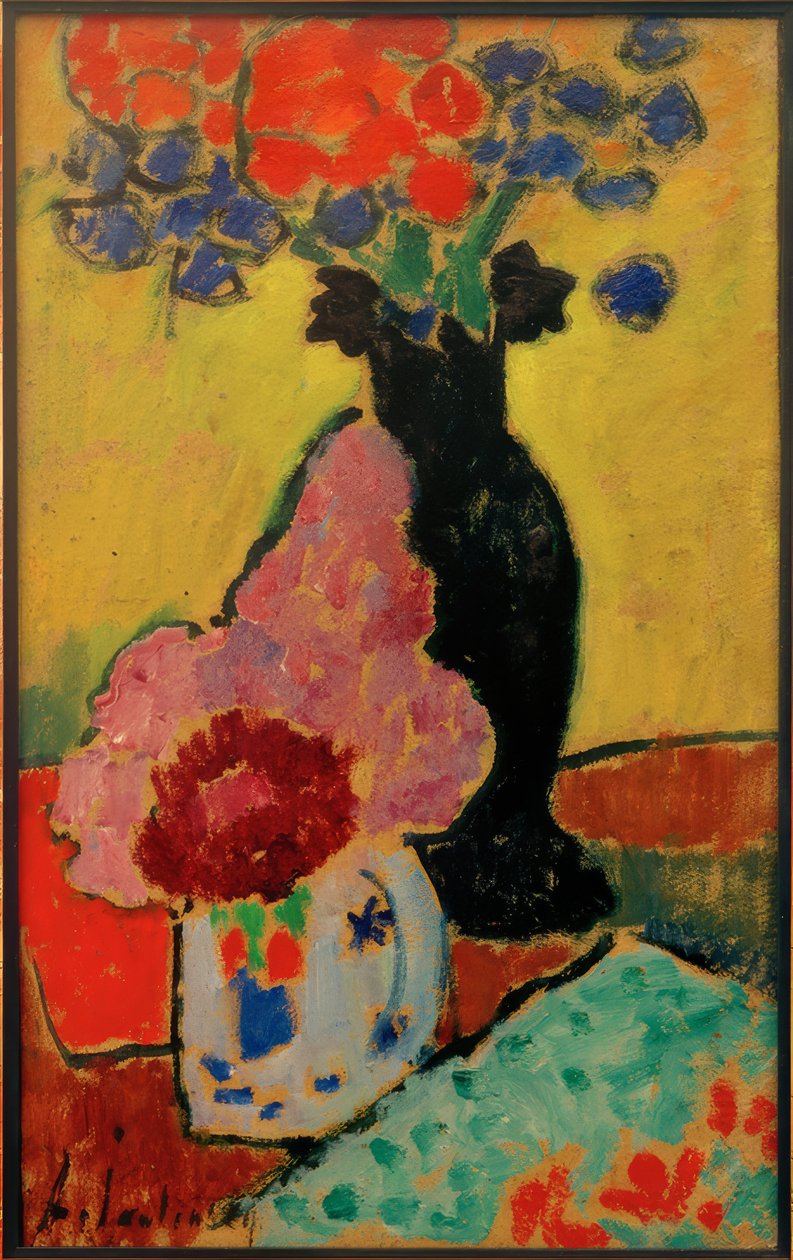 Stilleben med svart vase av Alexej von Jawlensky