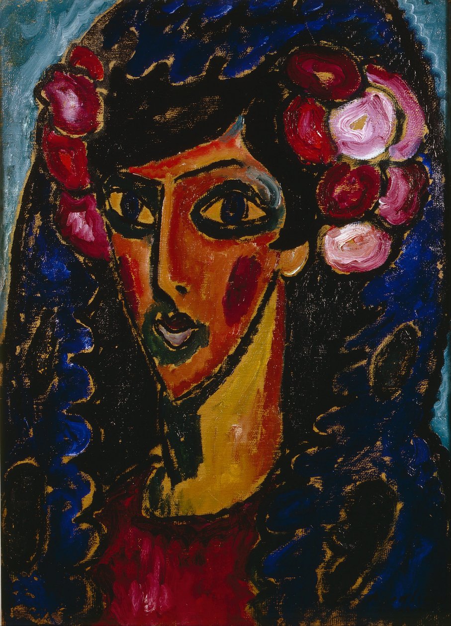 Den blå mantiljen av Alexej von Jawlensky
