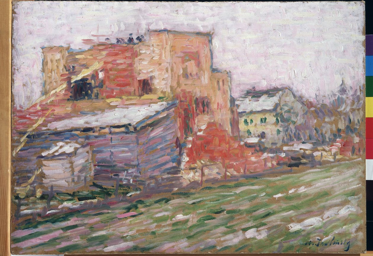 ""Utsikt over en gate"" Maleri av Alexei von Javlensky (Alexej von Jawlensky) (1864-1941) 1905 Regionalt M. Vrubel kunstmuseum, Omsk av Alexej von Jawlensky