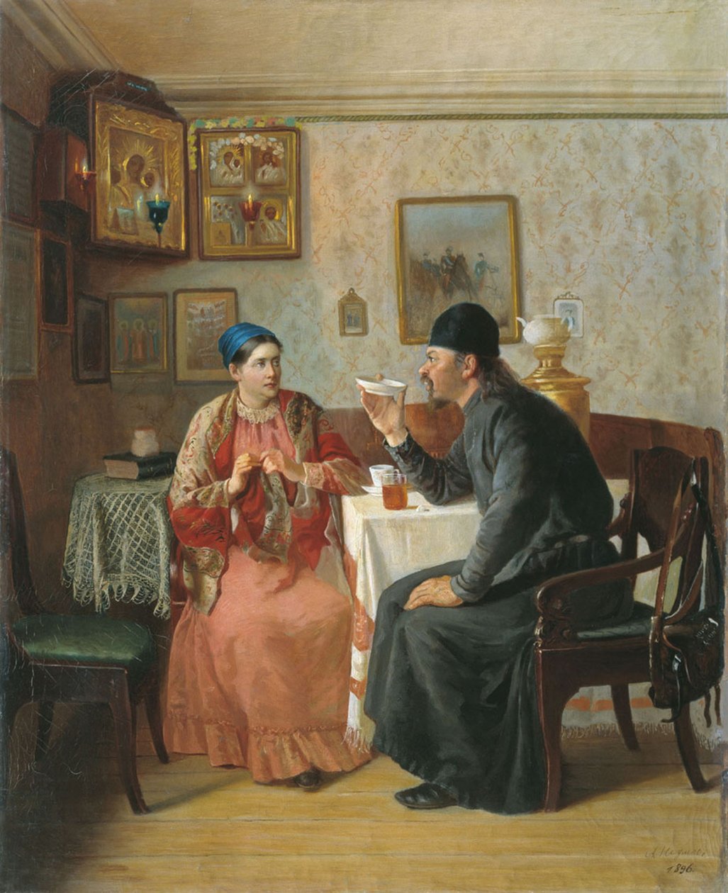 Tedrikking, 1895 av Alexey Avvakumovich Naumov